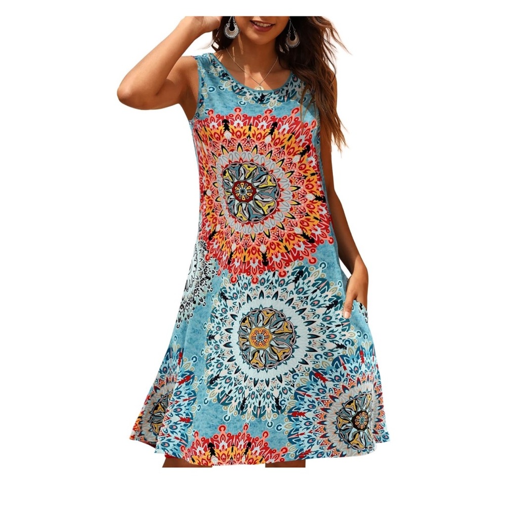 Aranoy Women Round Neck Pockets Dress